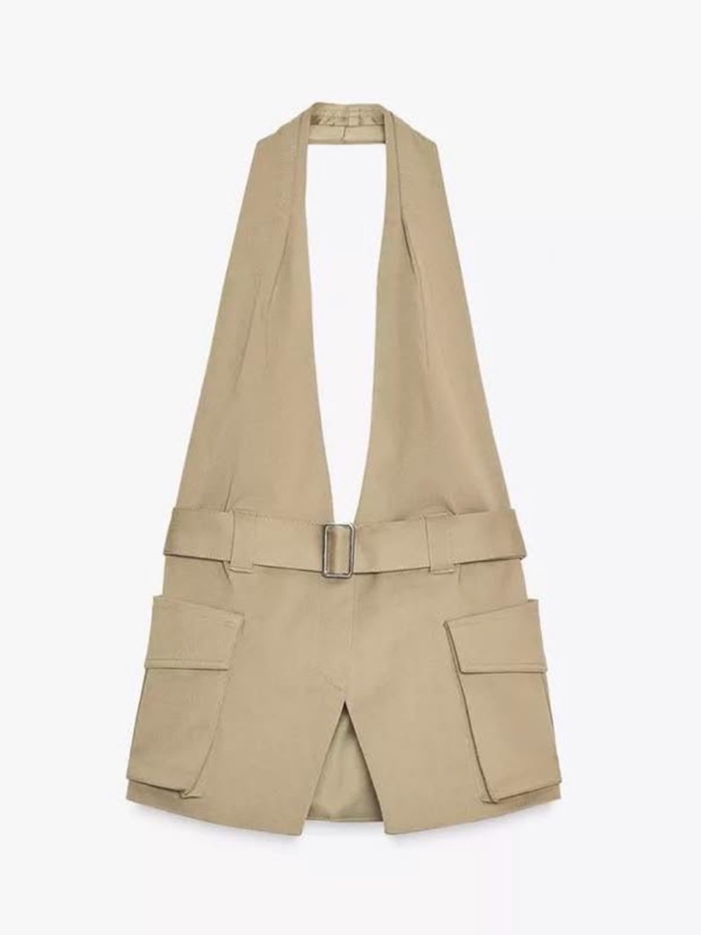 Zara Olive Halter Neck Utility Top - Picture 6 of 7